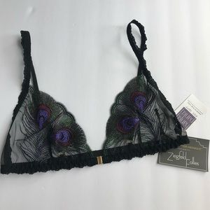 Hanky Panky Womens Black Bra with Gold Clasps